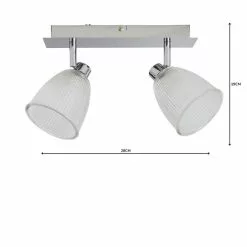 Dunelm Bremont 2 Light Ribbed Glass Bathroom Spotlight -wall lights Shop 1000157769 alt04
