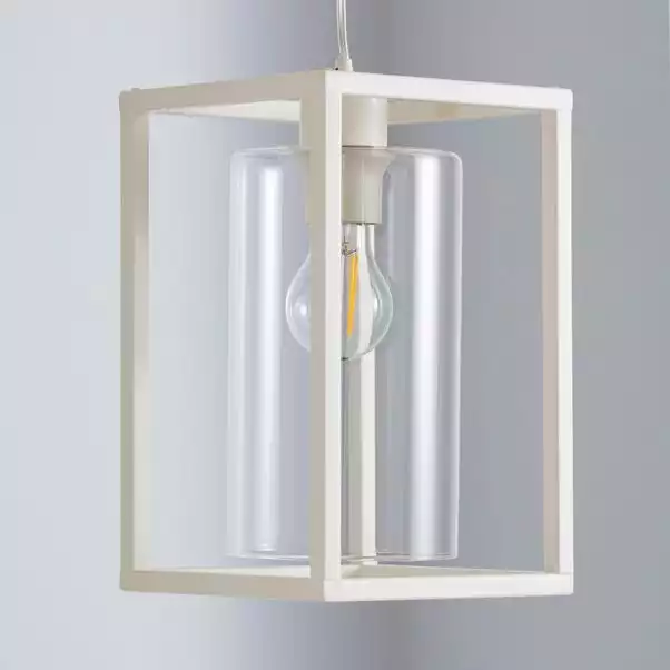 Dunelm London 1 Light Pendant Cream Industrial Ceiling Fitting 4 Dunelm London 1 Light Pendant Cream Industrial Ceiling Fitting - Image 2