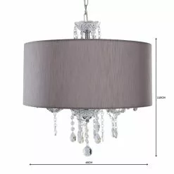 Dunelm Livia 3 Light Jewel Shaded Grey Chandelier -wall lights Shop 1000158433 alt04