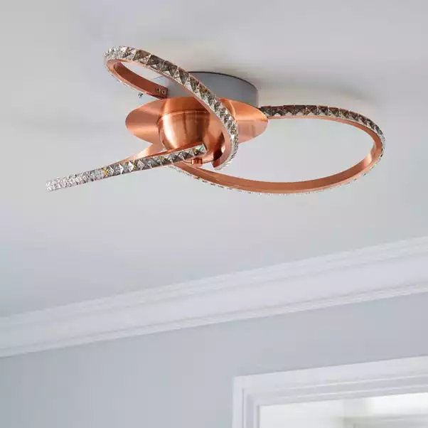 Dunelm Oria 3 Light Integrated LED Jewel Rose Gold Ceiling Fitting 4 Dunelm Oria 3 Light Integrated LED Jewel Rose Gold Ceiling Fitting - Image 2
