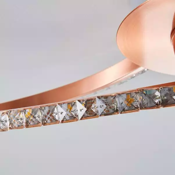 Dunelm Oria 3 Light Integrated LED Jewel Rose Gold Ceiling Fitting 5 Dunelm Oria 3 Light Integrated LED Jewel Rose Gold Ceiling Fitting - Image 3