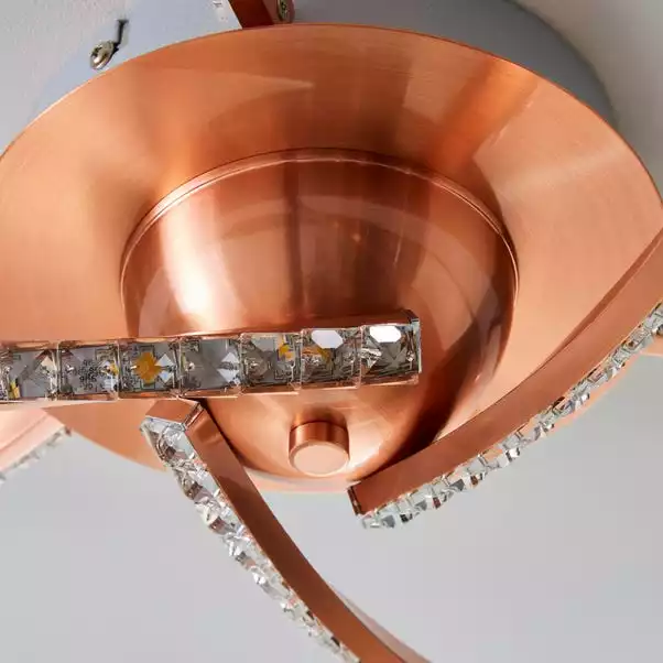 Dunelm Oria 3 Light Integrated LED Jewel Rose Gold Ceiling Fitting 6 Dunelm Oria 3 Light Integrated LED Jewel Rose Gold Ceiling Fitting - Image 4