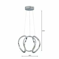 Dunelm Marsia 1 Light Integrated LED Swirl Jewel Chrome Ceiling Fitting -wall lights Shop 1000158436 alt04