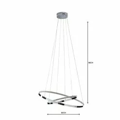 Dunelm Marcella 2 Light Integrated LED Hoops Chrome Ceiling Fitting -wall lights Shop 1000158437 alt04