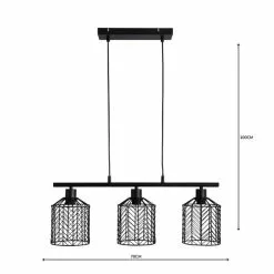 Dunelm Siena 3 Light Diner Ceiling Fitting -wall lights Shop 1000158450 alt04