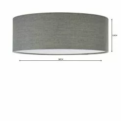 Dunelm Sara 38cm Grey Shade Flush Ceiling Fitting -wall lights Shop 1000158456 alt04
