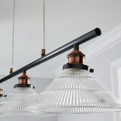 Dunelm Logan 3 Light Bar Glass Diner Industrial Ceiling Fitting -wall lights Shop 1000158458 alt02
