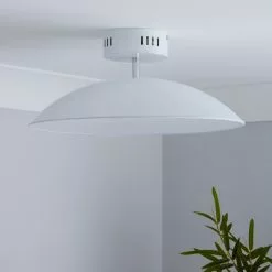 Dunelm Usk White Semi-Flush Ceiling Fitting -wall lights Shop 1000158470 alt01