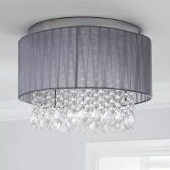 Dunelm Riah 4 Light Jewels Shade Grey Flush Ceiling Fitting -wall lights Shop 1000158477 alt01