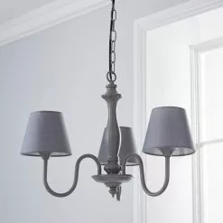 Dunelm Tofty 3 Light Grey Ceiling Fitting -wall lights Shop 1000158482 alt01