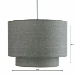 Dunelm Sara Two Tier Lamp Shade Grey -wall lights Shop 1000158577 alt04