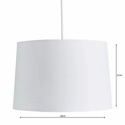 Dunelm Sara Tapered Lamp Shade 40cm White -wall lights Shop 1000158585 alt04