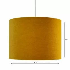 Dunelm Santos Drum Lamp Shade 36cm Ochre -wall lights Shop 1000158593 alt04