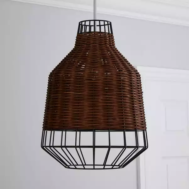 Dunelm Ohio Dark Rattan Easy Fit Pendant 4 Dunelm Ohio Dark Rattan Easy Fit Pendant - Image 2