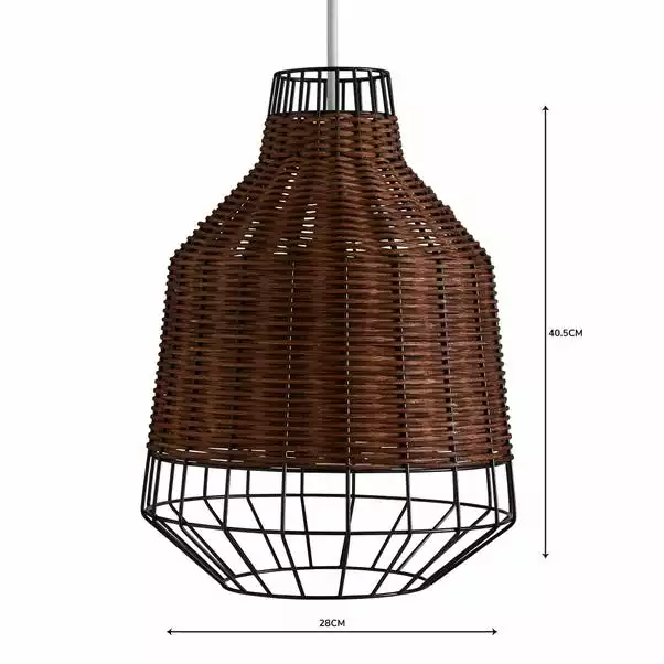 Dunelm Ohio Dark Rattan Easy Fit Pendant 6 Dunelm Ohio Dark Rattan Easy Fit Pendant - Image 4