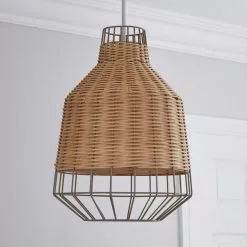 Dunelm Ohio Light Rattan Easy Fit Pendant -wall lights Shop 1000158654 alt01