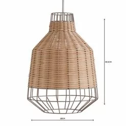 Dunelm Ohio Light Rattan Easy Fit Pendant -wall lights Shop 1000158654 alt04
