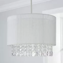 Dunelm Riah Jewel Shade Ivory Easy Fit Pendant -wall lights Shop 1000158686 alt01