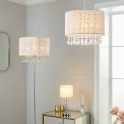 Dunelm Riah Jewel Shade Ivory Easy Fit Pendant -wall lights Shop 1000158686 alt08