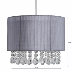 Dunelm Riah Jewel Shade Grey Easy Fit Pendant -wall lights Shop 1000158688 alt04