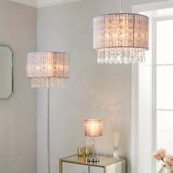 Dunelm Riah Jewel Shade Grey Easy Fit Pendant -wall lights Shop 1000158688 alt08