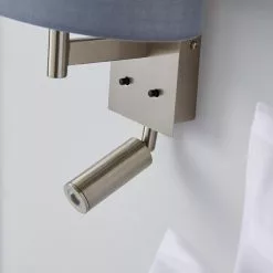 Dunelm Reader Shaded Grey Wall Light -wall lights Shop 1000158737 alt02