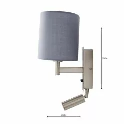 Dunelm Reader Shaded Grey Wall Light -wall lights Shop 1000158737 alt04