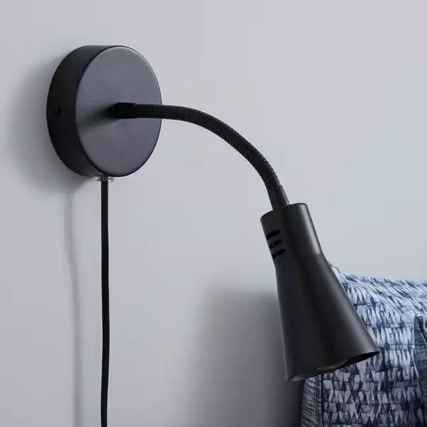 Dunelm Nola Adjustable Easy Fit Plug In Wall Light Black 4 Dunelm Nola Adjustable Easy Fit Plug In Wall Light Black - Image 2