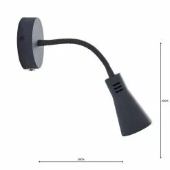 Dunelm Nola Adjustable Easy Fit Plug In Wall Light Grey -wall lights Shop 1000158741 alt04