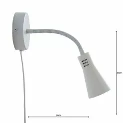 Dunelm Nola Adjustable Easy Fit Plug In Wall Light Ivory -wall lights Shop 1000158742 alt04
