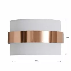 Dunelm Joey Ivory Shaded Copper Wall Light -wall lights Shop 1000158743 alt04