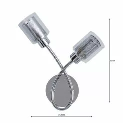 Dunelm Grace 2 Light Chrome Wall Light -wall lights Shop 1000158745 alt04