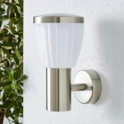 Dunelm Rover LED Frosted Shade Steel Outdoor Wall Light -wall lights Shop 1000158752 alt01