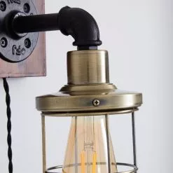 Dunelm Milas Pipe Industrial Easy Fit Plug In Wall Light Black -wall lights Shop 1000158759 alt02