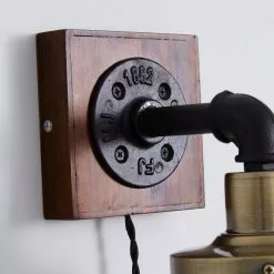 Dunelm Milas Pipe Industrial Easy Fit Plug In Wall Light Black -wall lights Shop 1000158759 alt03