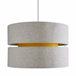 Dunelm Frea Lennox 45cm Ochre Drum Shade -wall lights Shop 1000169157 alt04