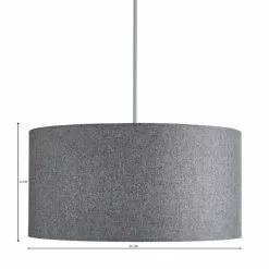 Dunelm Marl Felt 45cm Grey Drum Shade -wall lights Shop 1000169200 alt07
