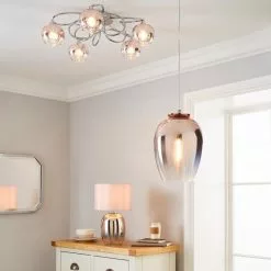 Dunelm Seychelles Blush Pink Pendant Ceiling Fitting -wall lights Shop 1000169232 alt05