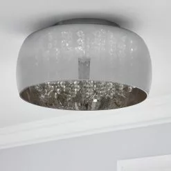 Dunelm Seychelles Smoked Flush Ceiling Fitting -wall lights Shop 1000169235 alt01