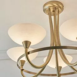 Vogue Lighting Vogue Cagney 5 Light Semi Flush Ceiling Fitting Brass -wall lights Shop 1000169430 alt03