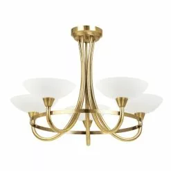 Vogue Lighting Vogue Cagney 5 Light Semi Flush Ceiling Fitting Brass -wall lights Shop 1000169430 alt04