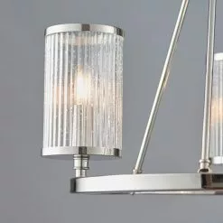Vogue Lighting Vogue Easton Ribbed Glass Semi Flush Ceiling Fitting Chrome -wall lights Shop 1000169454 alt02