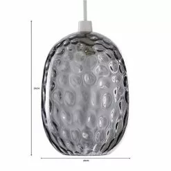 Dunelm Elodie Dimpled Glass Easy Fit Pendant Grey Lustre -wall lights Shop 1000180647 alt07