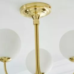 Dunelm Gigi Semi Flush White Ceiling Fitting -wall lights Shop 1000180650 alt02