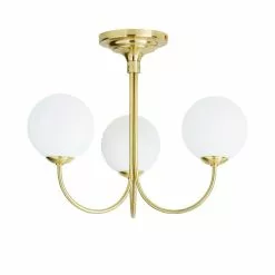 Dunelm Gigi Semi Flush White Ceiling Fitting -wall lights Shop 1000180650 alt05
