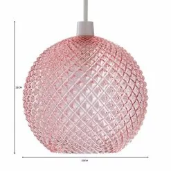 Dunelm Elodie Faceted Glass Easy Fit Pendant Blush Lustre -wall lights Shop 1000180657 alt07