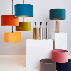 Dunelm Nesa 35cm Velvet Drum Shade -wall lights Shop 1000181822 alt06