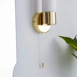 Dunelm Porto Bathroom Wall Light Brass -wall lights Shop 1000182551 alt02