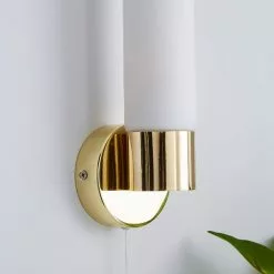 Dunelm Porto Bathroom Wall Light Brass -wall lights Shop 1000182551 alt03
