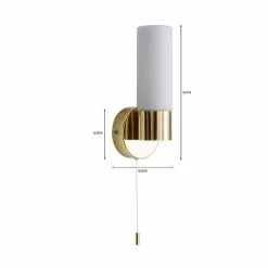 Dunelm Porto Bathroom Wall Light Brass -wall lights Shop 1000182551 alt07